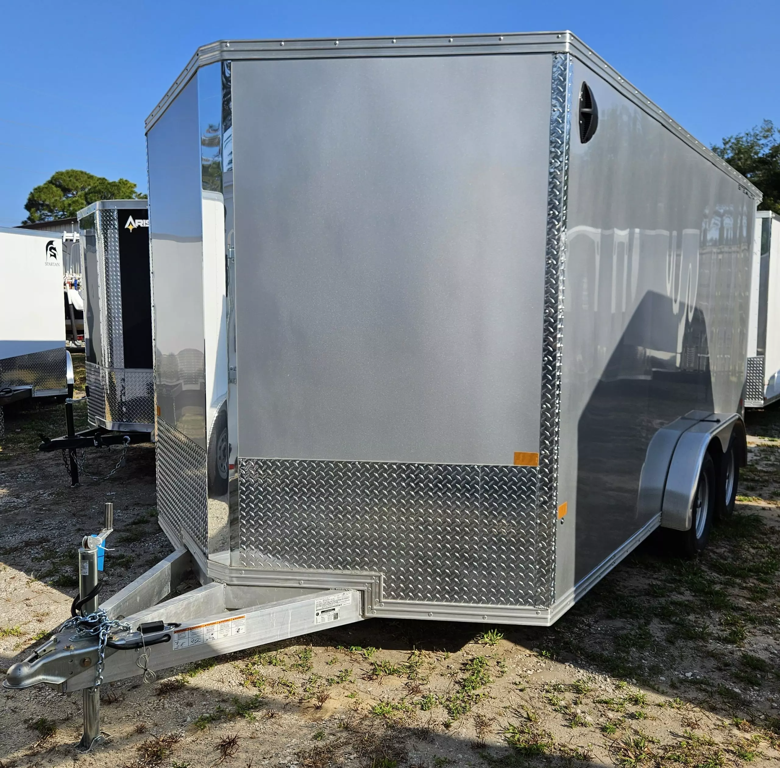 2023 Alcom LLC Trailer 7½x14 TA, Silver – ST6325 – Wheel Away Trailers